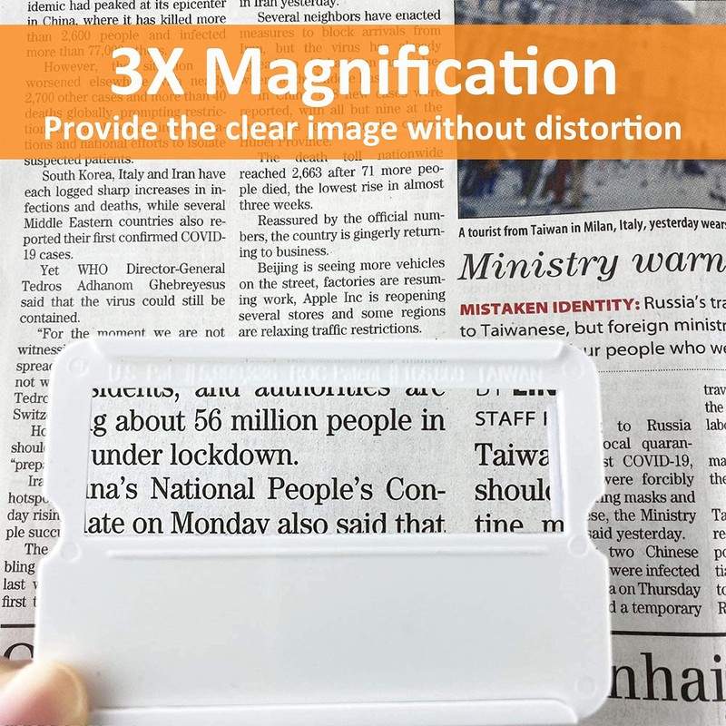 MAGDEPO 3X Magnifier Bookmark Ruler for Reading, Credit Card Size