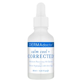DERMAdoctor Calm Cool + Corrected Moisture Recovery Hyaluronic Acid Serum and Vitamin C for Dry, Irritated, Chapped, Red, Sensitive or Eczema Prone Skin, 1.01 fl oz