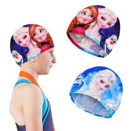RosyFate Girls' Swimming Cap, Pack of 2, Swimming Cap, Children, Tear-Resistant & Elastic, Swimming Caps for Children, Swimming Cap Children