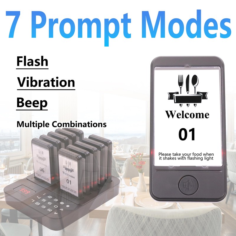 LOUKIENE Restaurant Buzzer System, Restaurant Waiting Pager, Pagers and Beepers,