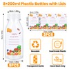 FORETOGO 8 Pcs Plastic Juice Bottles 200ml,Transparent Shot Bottle with