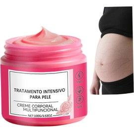 1 crema corporal hidratante para la elasticidad de la piel, crema para estrías de 3, 5 oz con hidratación glicerina, fórmula agua rosas para una piel más suave