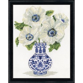 Design Works Crafts Inc. White Anemones Counted Cross Stitch Kit, Multi