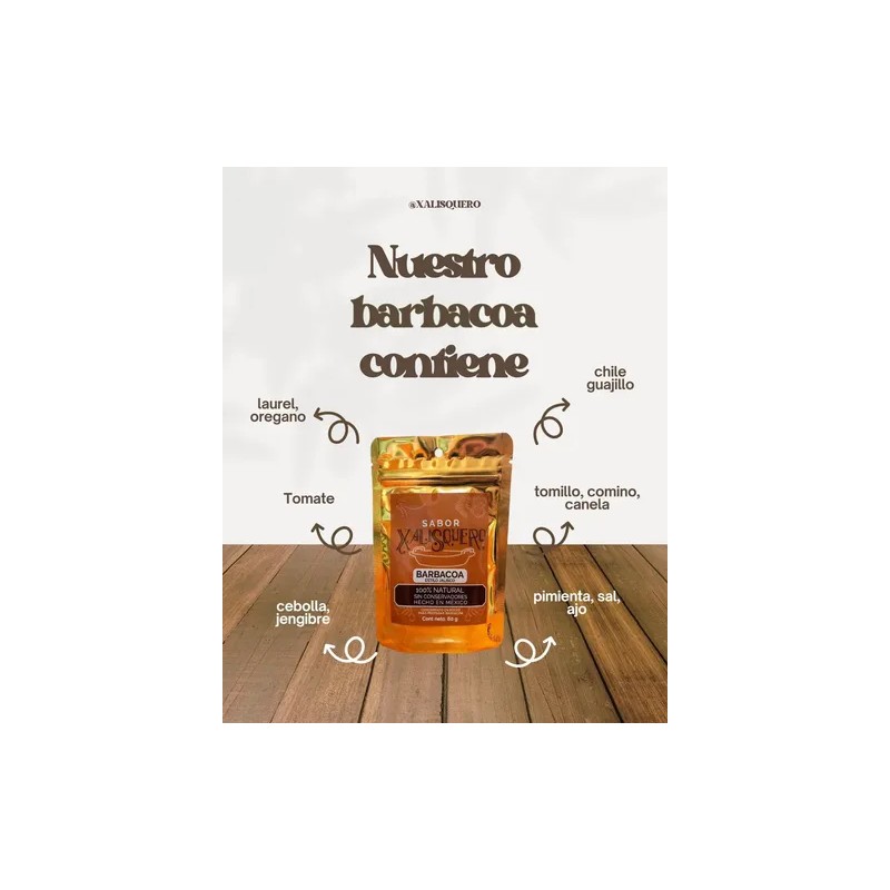 Pack 3 Piezas Sazonador En Polvo De Barbacoa Xalisquero 60g