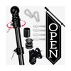 Open Flag with Pole Kit – 42x12 Inch Vertical Double-Sided