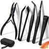 6 PCS Fish Bone Tweezers Set, Stainless Steel Fish Bone