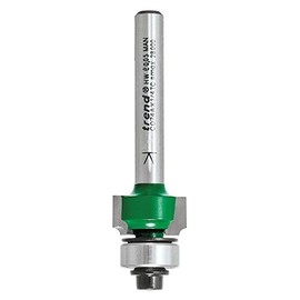 Trend Craft Pro 1/4in shank bearing guided round over router cutter - 1/8in radius Two Flute Carbide tips.