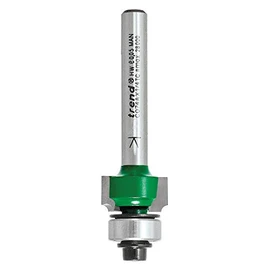 Trend Craft Pro 1/4in shank bearing guided round over router cutter - 1/8in radius Two Flute Carbide tips.