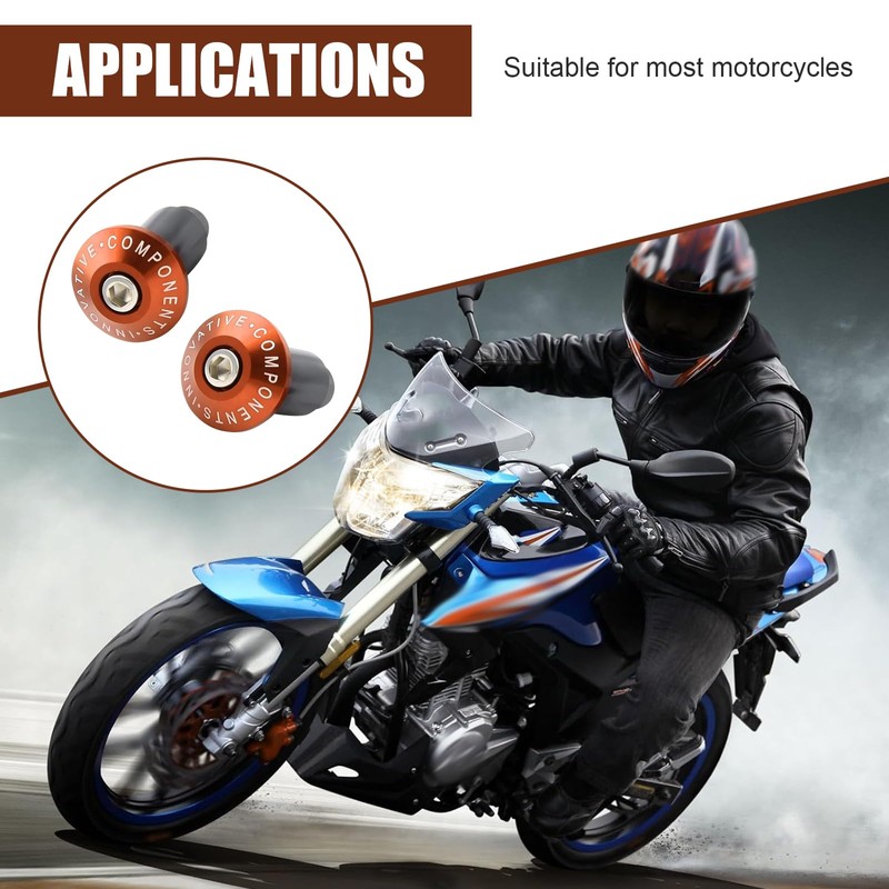 Bawkars 2 PCS 7/8" Motorcycle Handlebar End Caps, Universal Handle