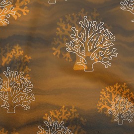 oneOone Velvet Brown Fabric Sea Corals Sewing Craft Projects Fabric Prints by Yard 58 Inch Wide