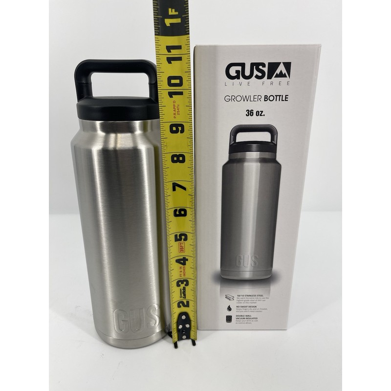 GUS Stainless Steel Beer Growler 36 oz Double Wall Vacuum