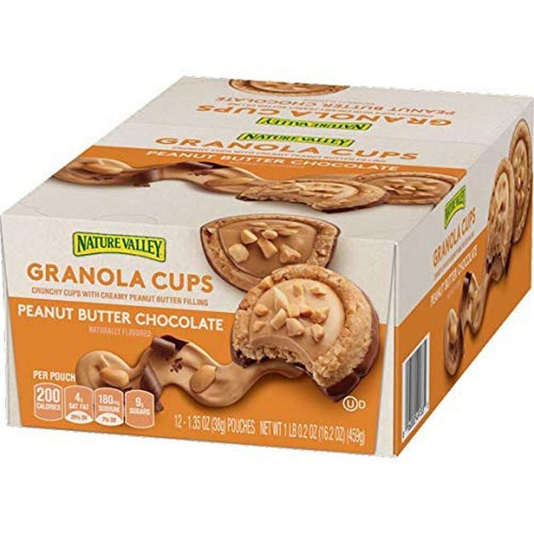 Nature Valley Granola Cups, Peanut Butter, 1.35 Oz, 12 Count (Pack of 6)