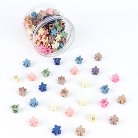 YISSION 100 Pcs Mini Flower Hair Clips for Girls Women Small Flower Claw Clips for Thin Thick Hair Tiny Hair Clips with Box Package Flower Hair Accessories