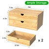 Neando Bamboo Desk Organizer with 2 Drawers, Wooden Countertop Drawers