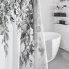 Nuseiis Black and White Eucalyptus Leaves Shower Curtains 72 x