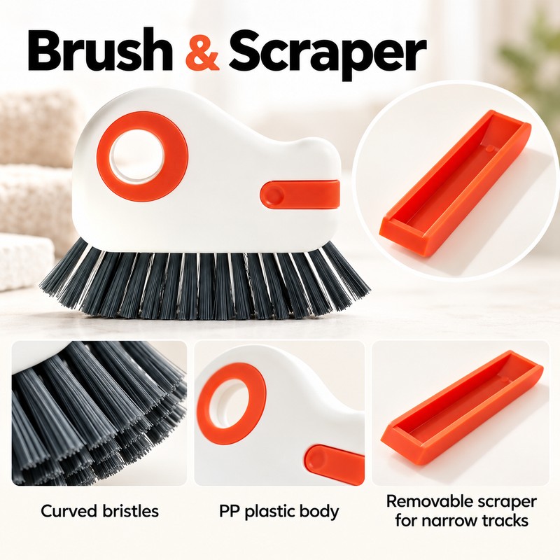 Multi‑Slot Handheld Cleaning Brush, Household Gap Cleaner Tool for Floor