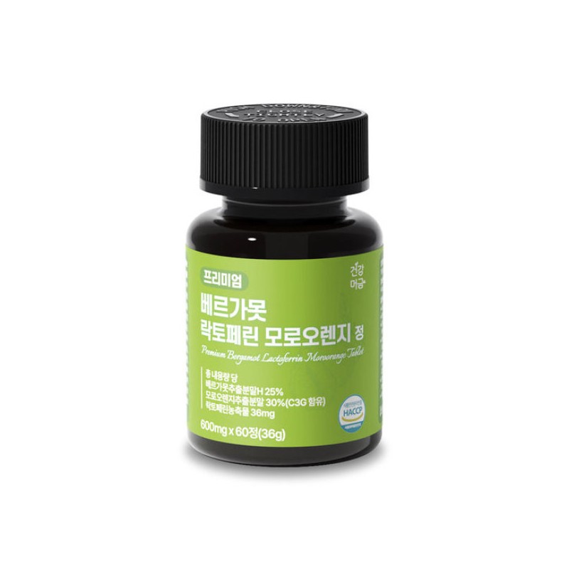 Geongangmeogeum 베르가못 추출물 폴리페놀 락토페린 모로오렌지 정 4병(8개월분) Bergamot Extract