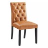 Modway Duchess Solid Wood and Button Tufted Vegan Leather Dining
