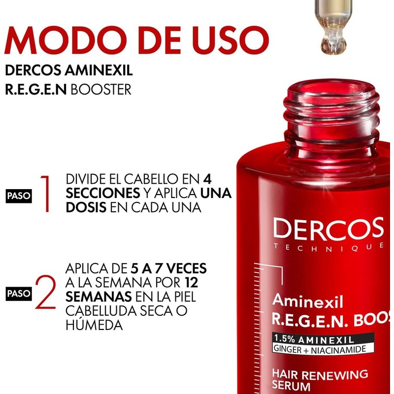 Vichy Dercos R.E.G.EN Booster Sérum Capilar Anti-Caída Dermatológico 90ml
