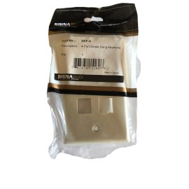 Signamax Box of 10 SIGNAMAX Keystone SKF-4 Faceplate - Ivory, 4 Port