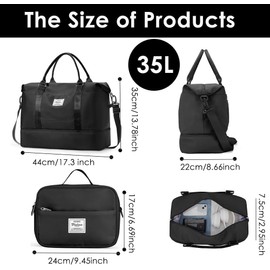 Mochilas Viaje Bolsas para Hombres y Mujeres, Armarios de Zapatos, Bolsos Noche para Viajes Gran Capacidad, Bolsos de Baño, Viajes, Gimnasios, Hospitales