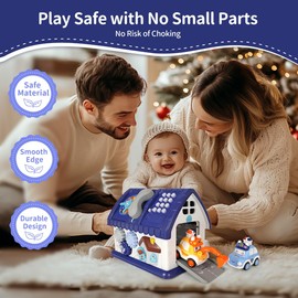 ZWBIGCHA 8-in-1 Sensory Toys for Toddlers 1-3, Early Educational Learning Toy with Music/Lights/Sound/Clock/Car and Map/Telephone