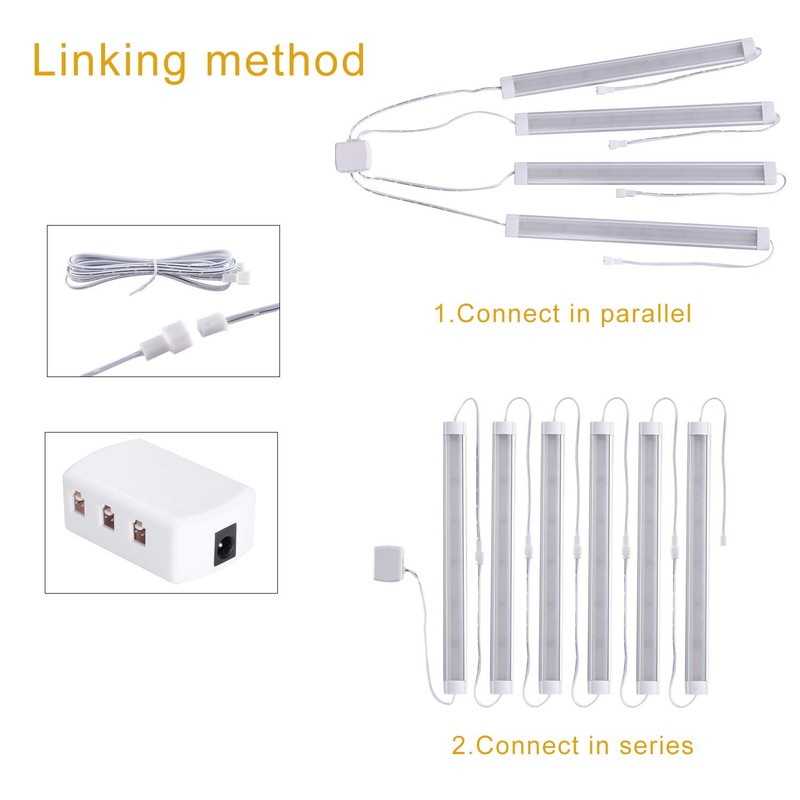 LABOREDUCER Under Cabinet Lighting Plug in Cold White 6000K,6 Pack