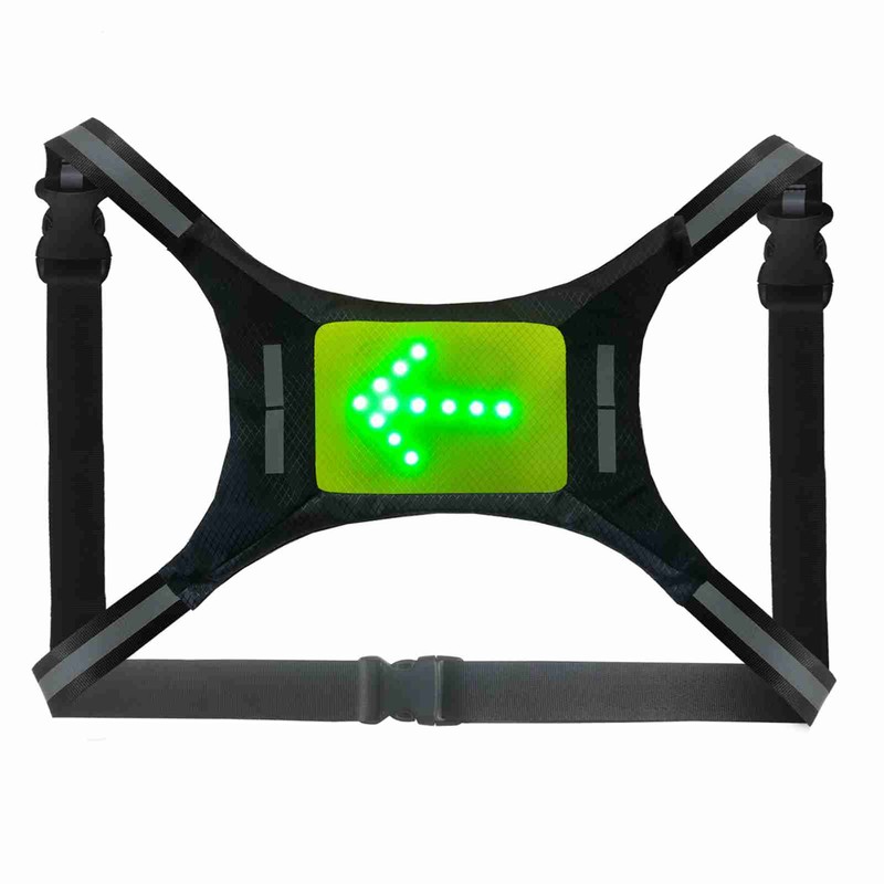 LED Reflective Vest USB Rechargeable Remote Control Turn Signal Light