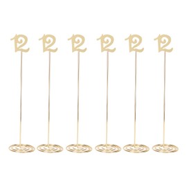 6pcs Metal Wedding Table Numbers Rust Prevention Thickened Tall Table Numbers with Holder Base for Wedding Reception Number 12