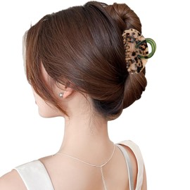 Wenlly handbag shape hair claw, 3 Inch cellulose acetate hair jaw clip, non-slip hair barrette hair accessory, 1 piece, light leopard