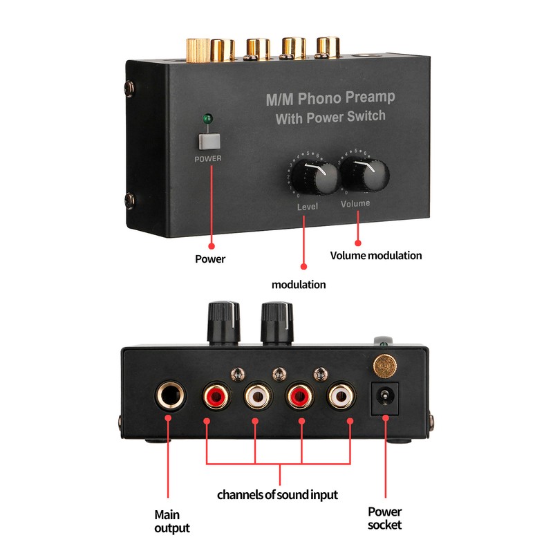 Phono Turntable Preamp Record Player Preamplifier Electronic Sound Stereo Phonograph