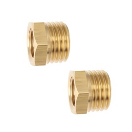 Create idea 2Pcs Brass Reducing Nipple Short M14x1.5 Male to M10x1.0 Female Adapter 11.4x14mm for Pressure Gauge