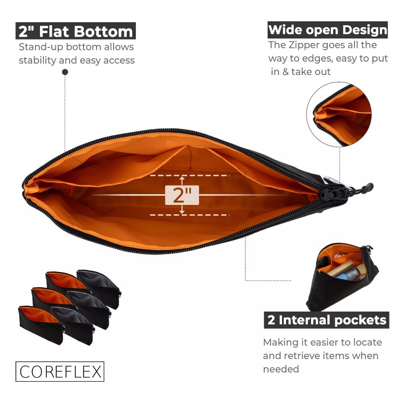 Coreflex 6 Pack Tool Pouch Zipper Bag, Small Tool Bag,