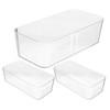 FUNOMOCYA Versatile Acrylic Drawer Organizers Set 3 Trays for Desk