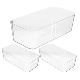 FUNOMOCYA Versatile Acrylic Drawer Organizers Set 3 Trays for Desk Makeup Jewelry Kitchen Sturdy Easy Maintenance