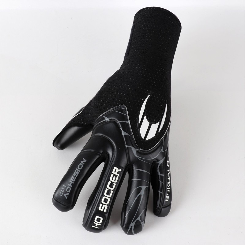 HO Soccer ESKUALO Blackout Goalkeeper Gloves, Plain, Children, Black 6