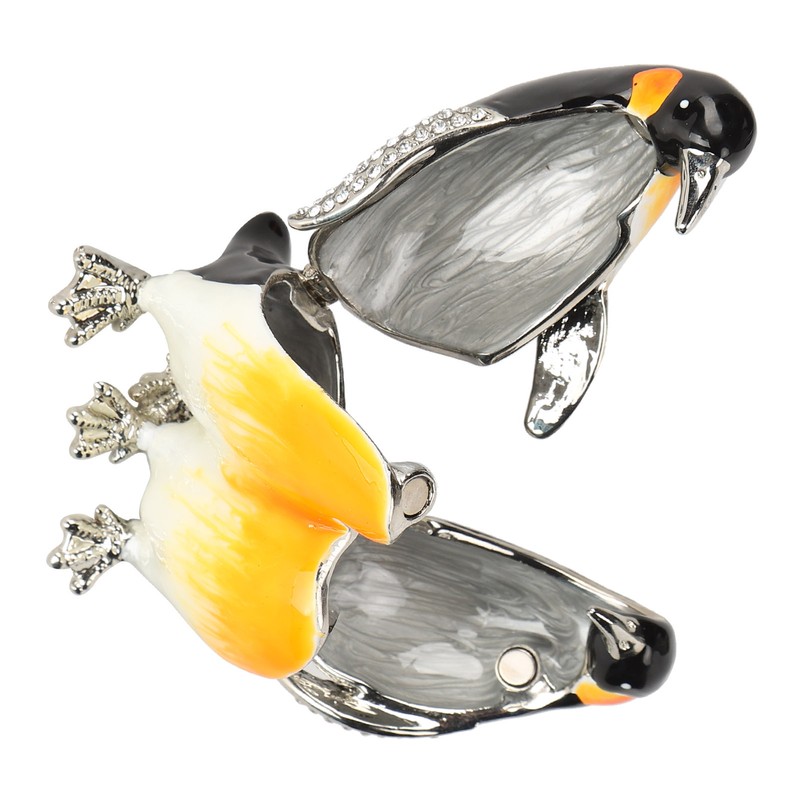 Penguin Couple Ornament Desktop Crafts Collection Decor Penguin Jewellery Storage