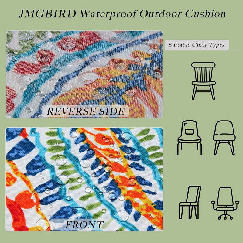 JMGBird Outdoor Chair Cushions Set of 2, Patio Cushions D16xW17