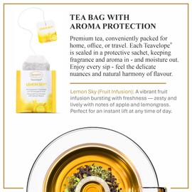 Ronnefeldt Teavelope Lemon Sky – Fruit Infusion Tea with Bright Lemon Notes – 25 Tea Bags – Caffeine Free Individually Wrapped