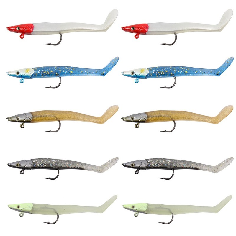 Jig Head Soft Plastic Fishing Lures with Hook Sinking Swimbaits