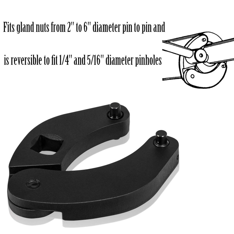 Sunluway 1266 Adjustable Gland Nut Wrench Universal for Hydraulic Cylinders