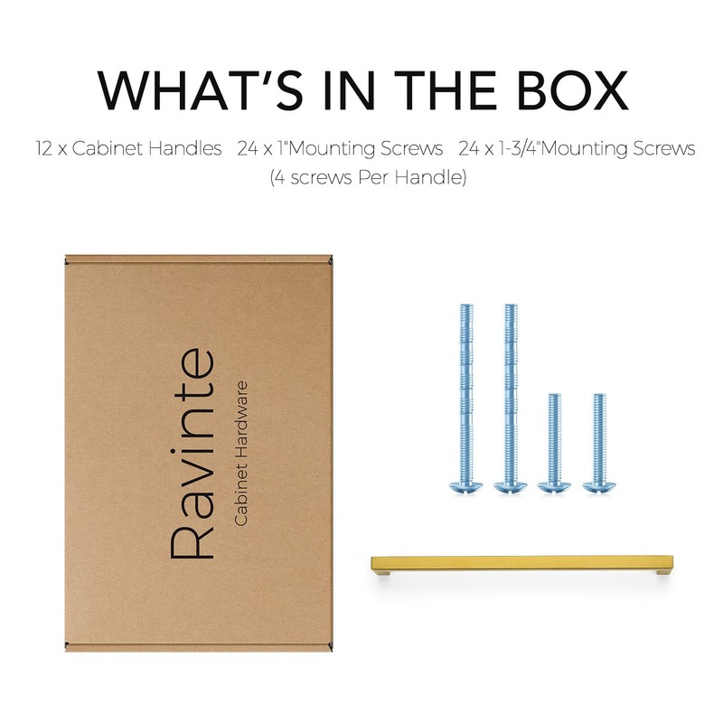 Ravinte 12 Pack 10 Inch Kitchen Square Cabinet Handles Dresser