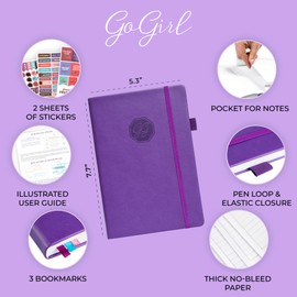 GoGirl Weekly Schedule Planner – Hourly Work & Life Planner with Time Slots – Vertical Agenda Organizer for Daily Productivity, A5 (Purple)