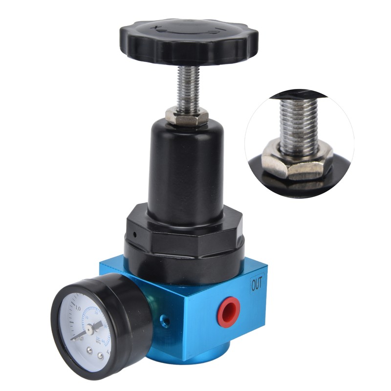 Air Pressure Regulator Miniature Pneumatic Reducing Valve Regulating Control GaugeQTYH‑08