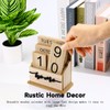 Sekonow Wooden Block Perpetual Calendar for Desk, Wood Desktop Month