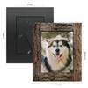IKEREE 5x7 Rustic Picture Frames with Real Bark, Made of