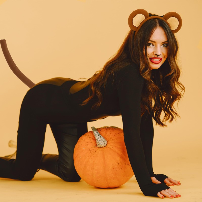 Tedercle 3 Pack Monkey Ears Headband Bow Tie and Tail