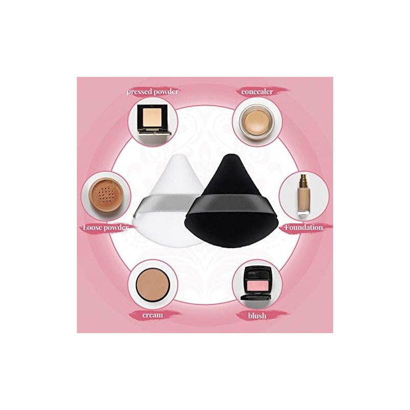 Patelai 2 Pcs Powder Puff Makeup Puff Triangle Soft Powder