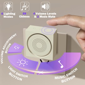 Wireless Doorbell with 2 Receivers, Self-Generated Doorbell Kit with No Battery Required 59 Chimes 760 Feet 115dB and Volume Levels LED Flash Doorbell Ringer for Home Classroom Office Hearing-Impaired