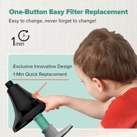 Homlord Filtered Shower Head Matte Black - High Pressure Rain Shower Heads with Filter for Hard Water -Water Softener Filters Beads to Remove Chlorine, 1-Min Install, One-Button Filter Replacement